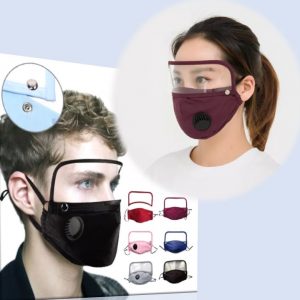 1 Khẩu trang có tấm chắn giọt bắn, kháng khuẩn, có van thở thông hơi - Tặng 2 tấm lọc - 4 màu lựa chọn